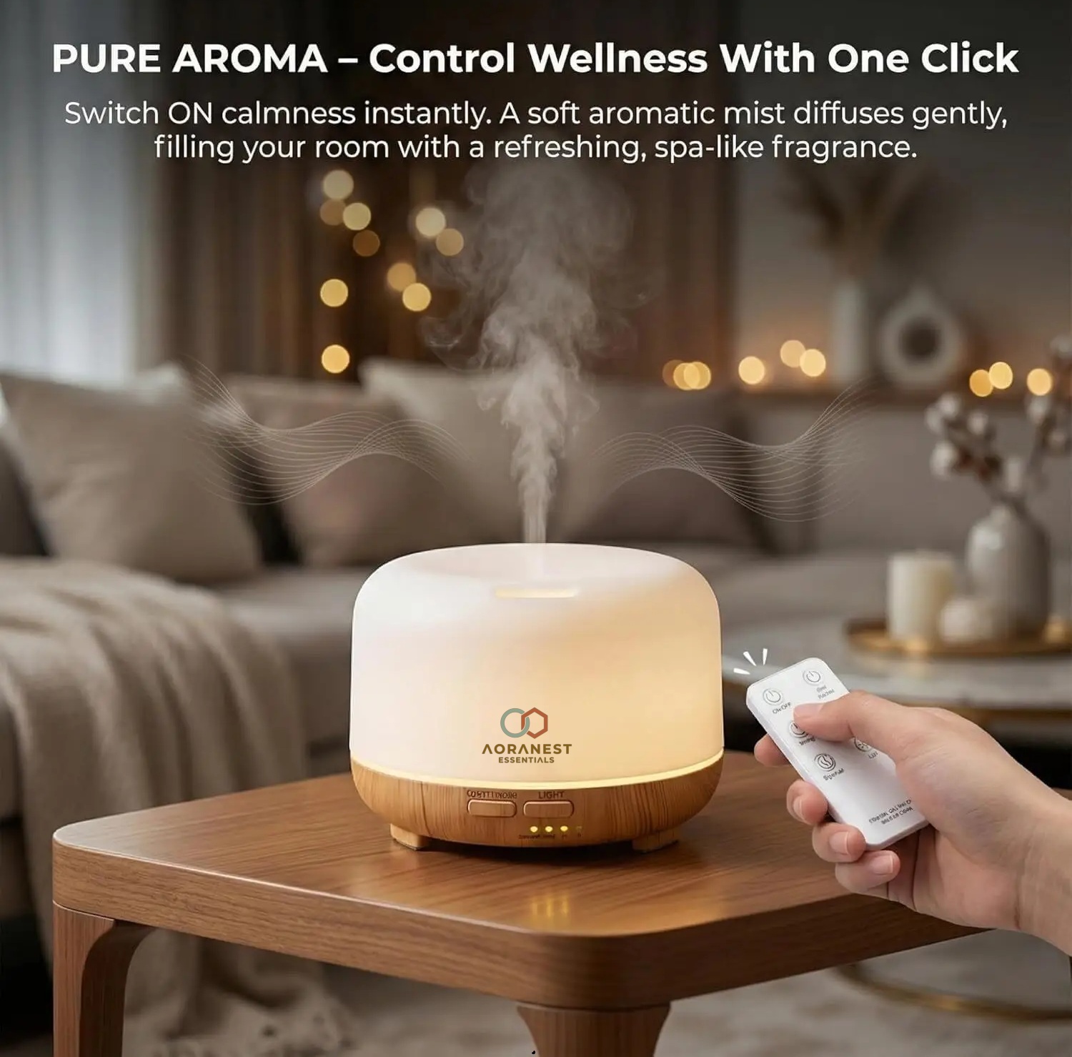 AN-AROMA-HUM500 — Humidifier Diffuser 500ml for hotels and Airbnb properties